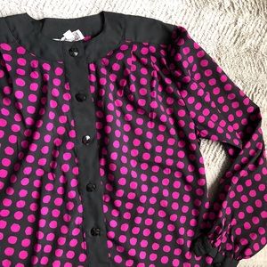 Anne Klein Magenta and Black Blouse